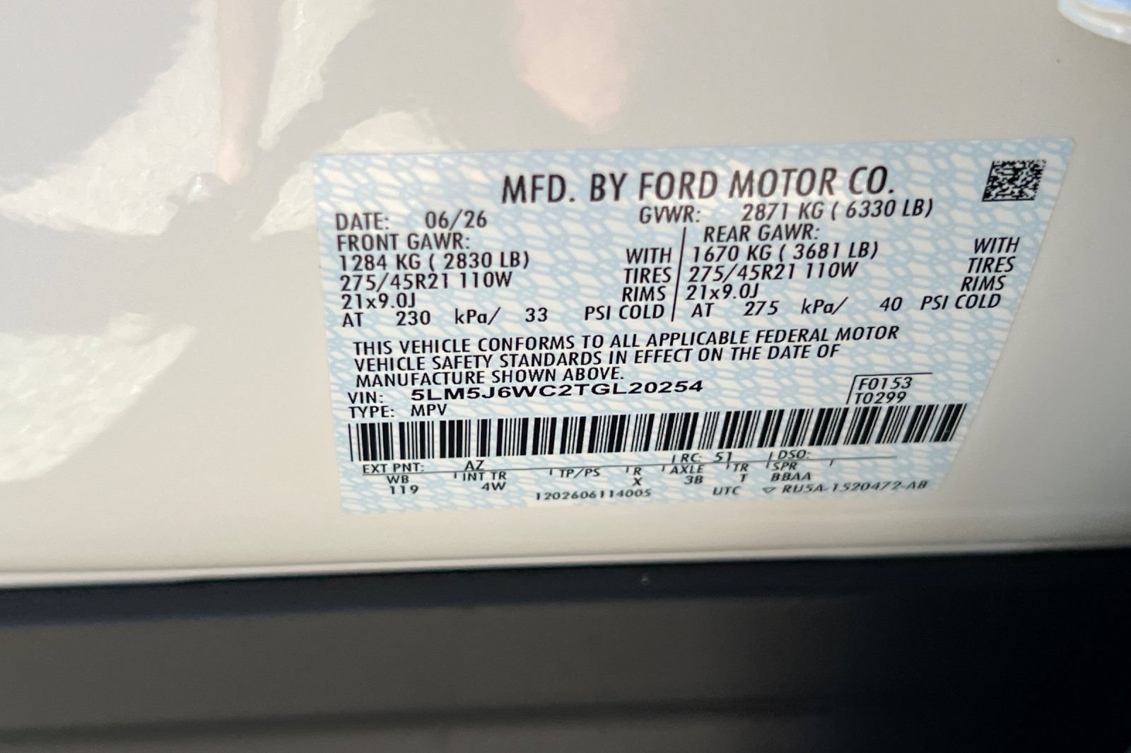 New 2026 Lincoln Aviator 2WD w/ Jet Appearance Package image 26