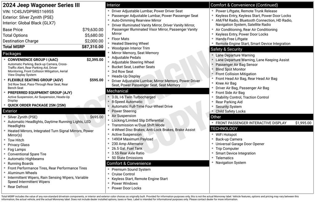 Used 2024 Jeep Wagoneer Series III w/ Convenience Group I AWD/4WD image 38