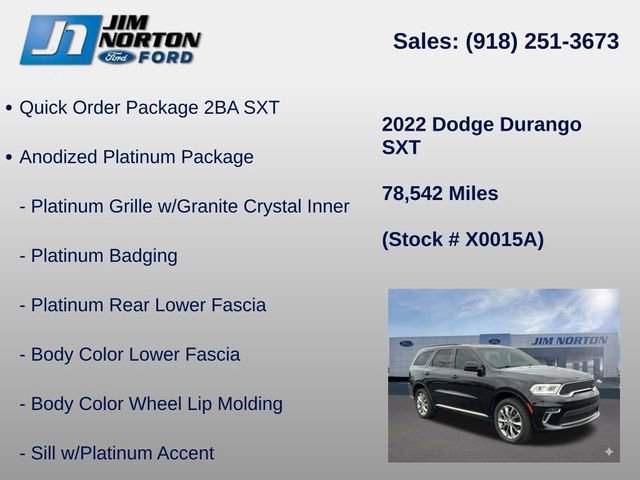 Used 2022 Dodge Durango SXT w/ Anodized Platinum Package AWD/4WD image 11