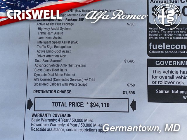 New 2024 Alfa Romeo Stelvio Quadrifoglio w/ Active Assist Plus Package image 51