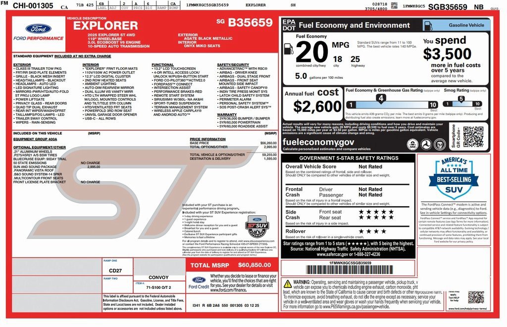 Used 2025 Ford Explorer ST w/ Sun And Sound Package image 4