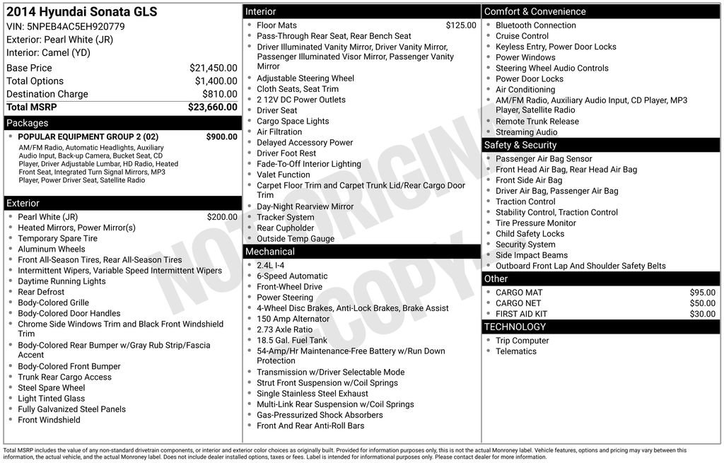 Used 2014 Hyundai Sonata GLS w/ Popular Equipment Group 2 image 15