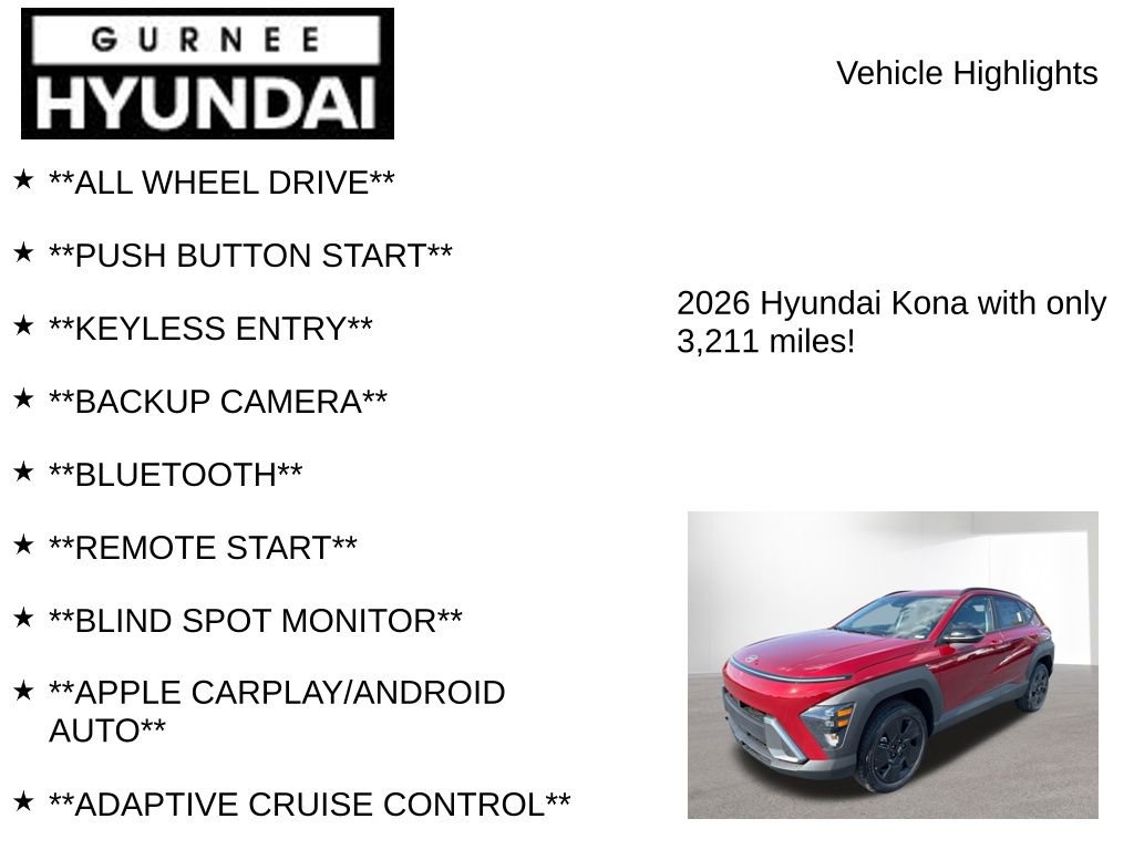 Certified 2026 Hyundai Kona SEL Sport AWD/4WD image 8