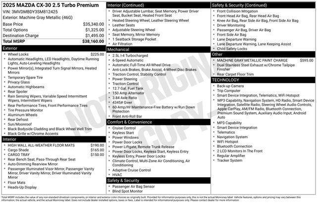 Certified 2025 MAZDA CX-30 2.5 Turbo w/ Premium Package AWD/4WD image 31