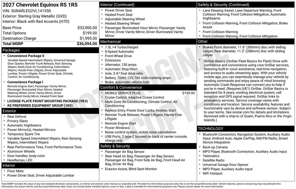 New 2027 Chevrolet Equinox RS FWD image 18