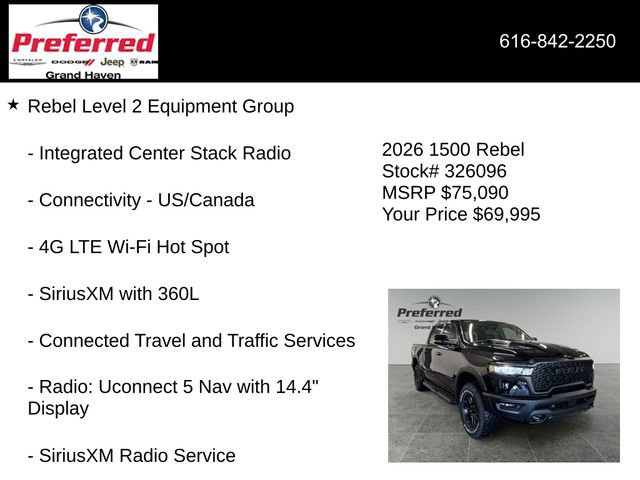 New 2026 RAM 1500 Rebel w/ Rebel Level 2 Equipment Group AWD/4WD image 33