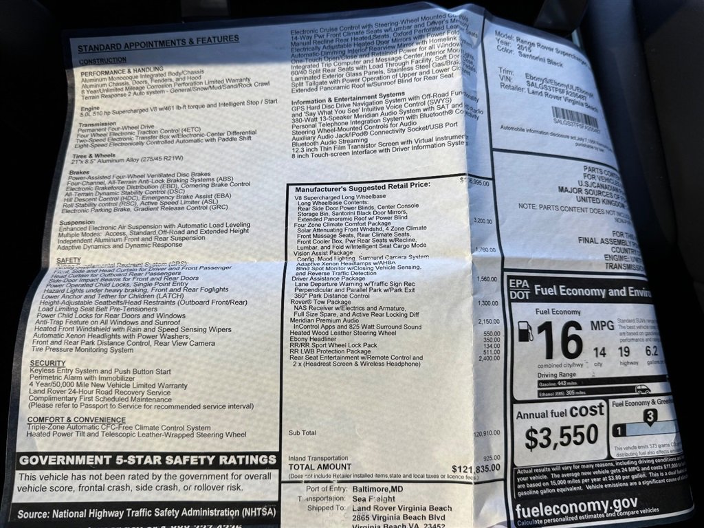 Used 2015 Land Rover Range Rover Long Wheelbase Supercharged image 9