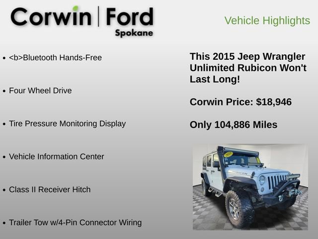 Used 2015 Jeep Wrangler Unlimited Rubicon w/ Connectivity Group image 12