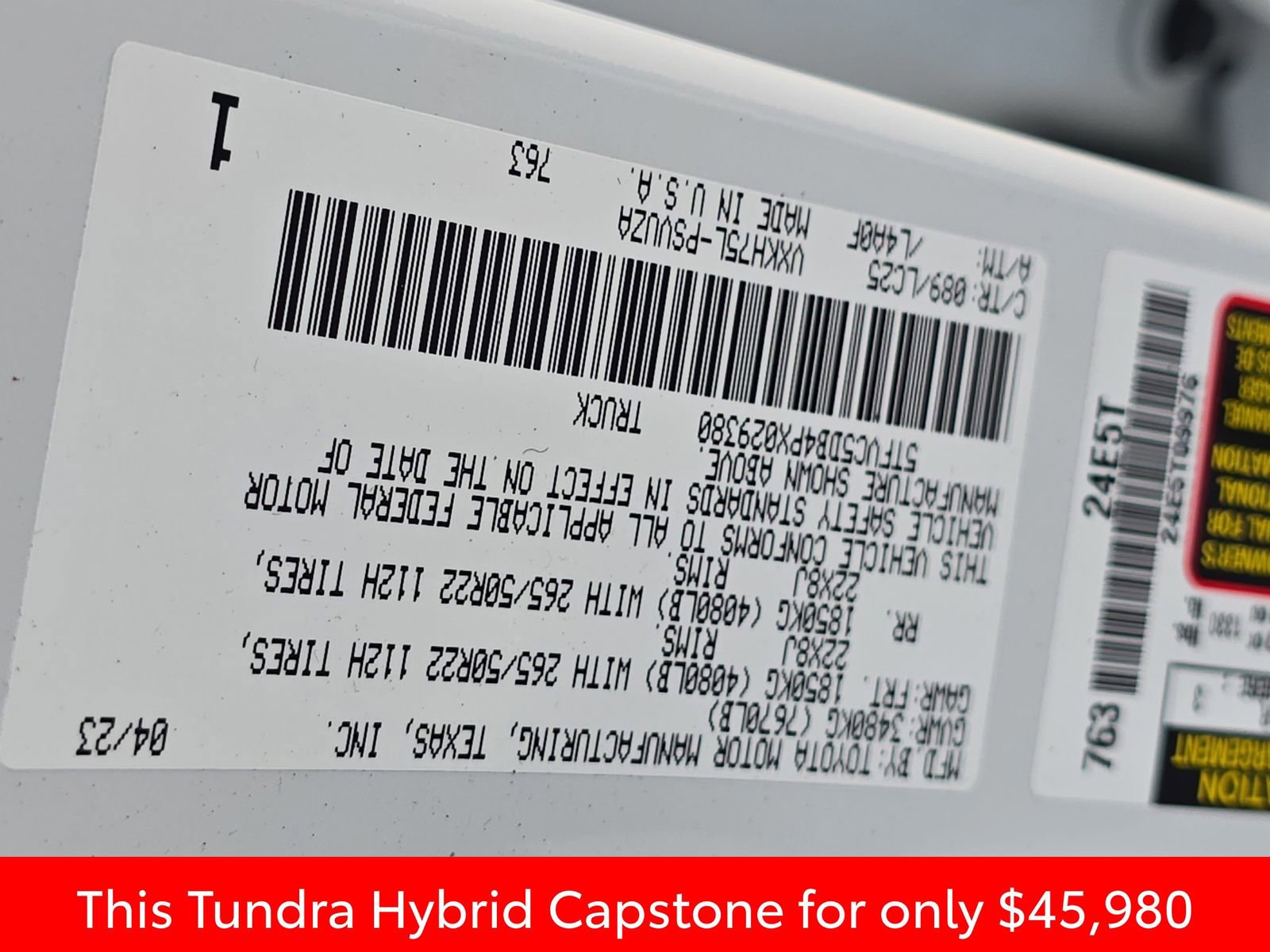 Used 2023 Toyota Tundra Capstone image 42