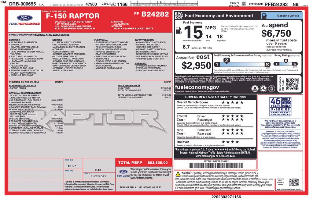 Used 2023 Ford F150 Raptor image 2