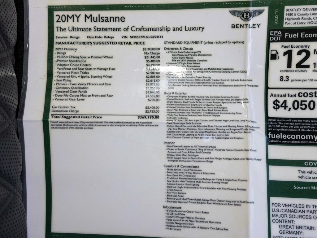 Used 2020 Bentley Mulsanne RWD image 72