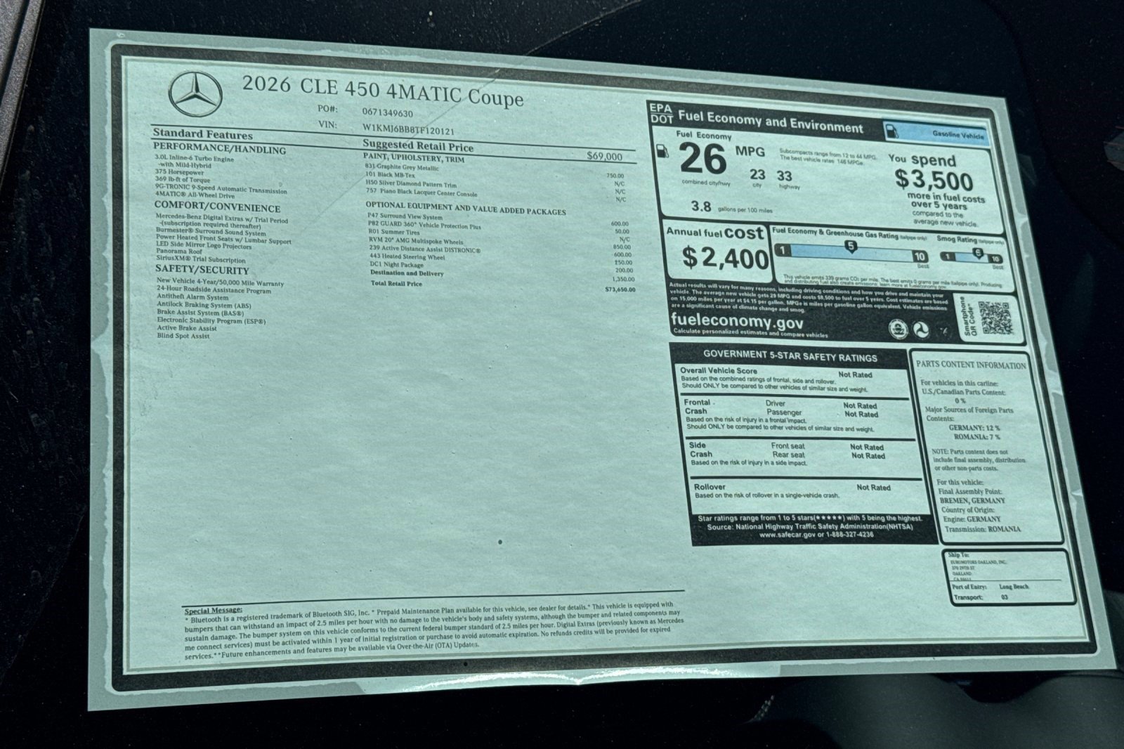 New 2026 Mercedes-Benz CLE 450 4MATIC Coupe image 29