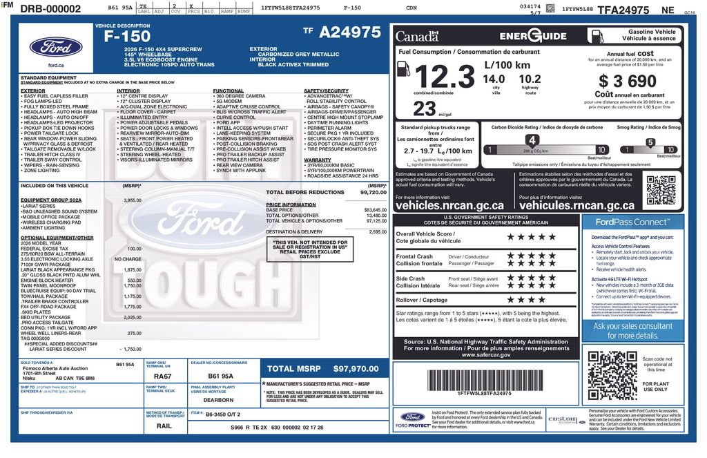Used 2026 Ford F150 Lariat w/ Equipment Group 502A High AWD/4WD image 4