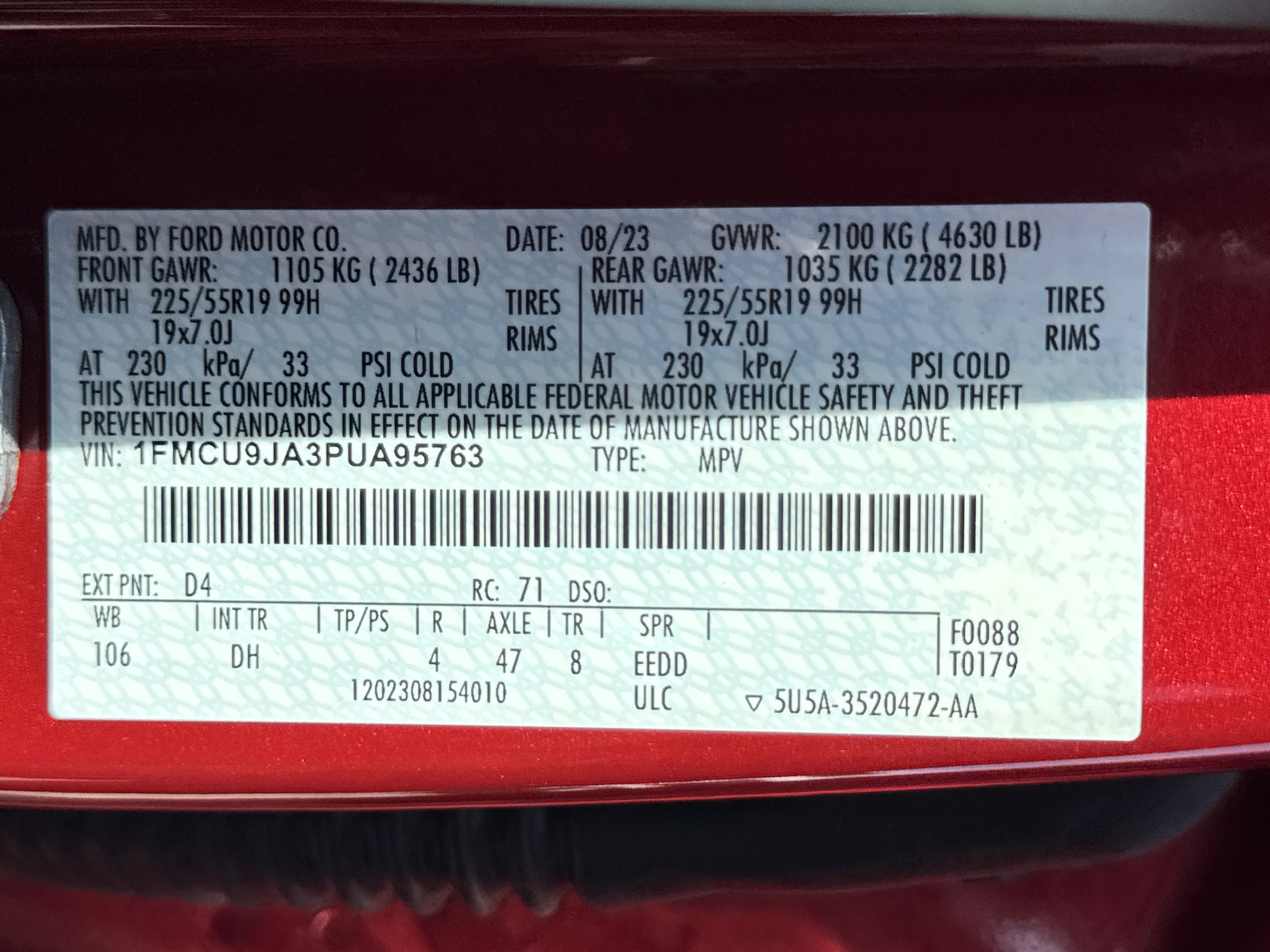 Used 2023 Ford Escape Platinum w/ Premium Technology Package image 66