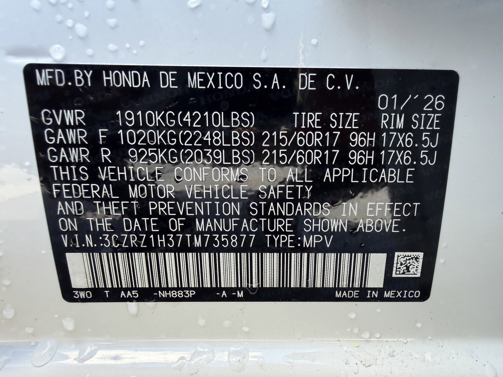 New 2026 Honda HR-V LX image 34