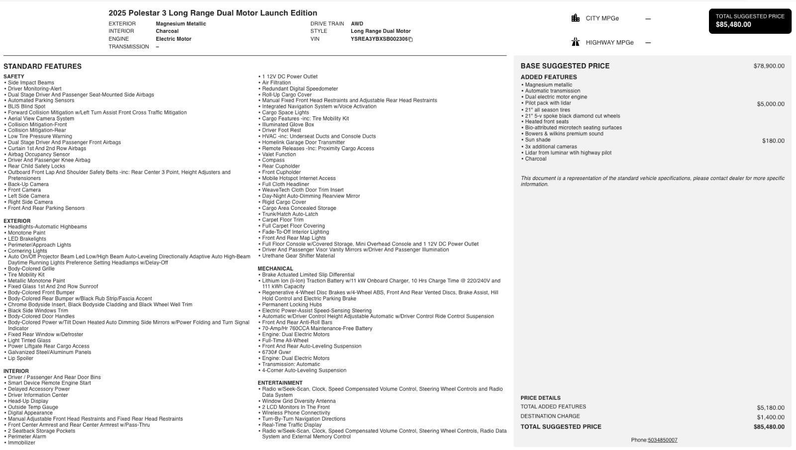 Used 2025 Polestar Polestar 3 image 5