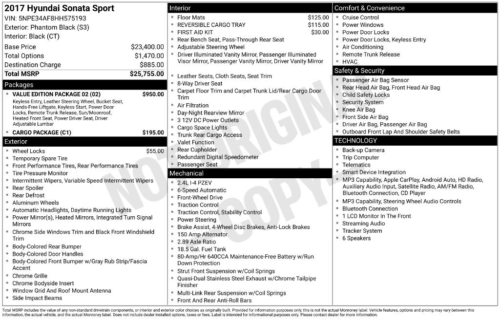 Used 2017 Hyundai Sonata Sport w/ Value Edition Package 02 FWD image 29