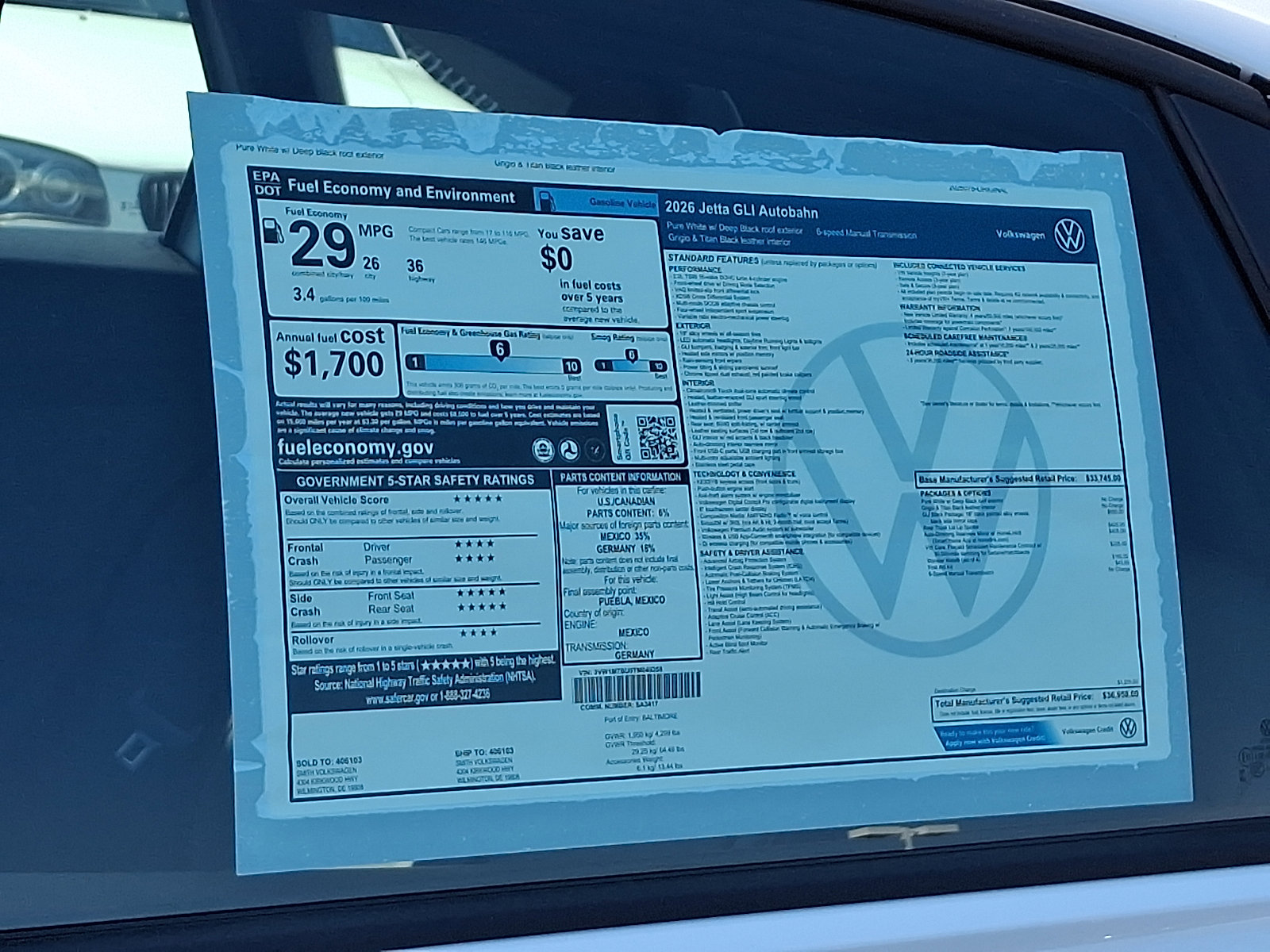 New 2026 Volkswagen Jetta GLI Autobahn FWD image 19