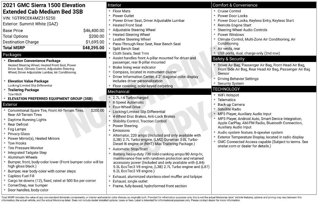 Used 2021 GMC Sierra 1500 Elevation AWD/4WD image 6