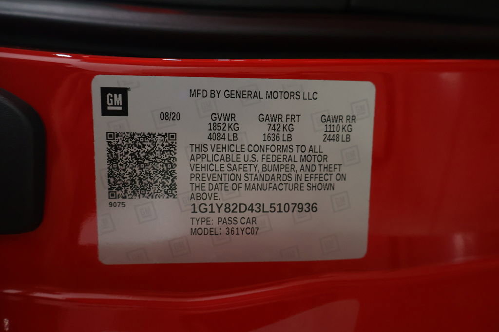 Used 2020 Chevrolet Corvette Stingray Premium Cpe w/ 3LT Preferred Equipment Group image 98