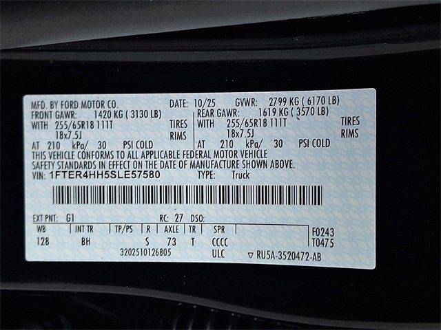 New 2025 Ford Ranger XLT w/ Equipment Group 301A High image 17