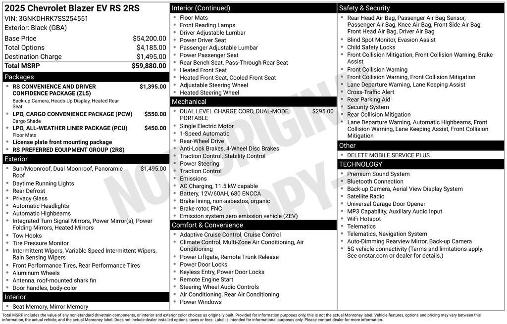 New 2025 Chevrolet Blazer EV RS RWD image 14
