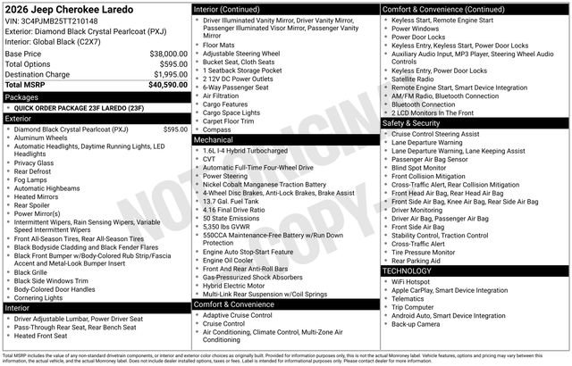 New 2026 Jeep Cherokee Laredo AWD/4WD image 36