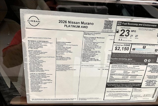 New 2026 Nissan Murano Platinum w/ Technology Package AWD/4WD image 42