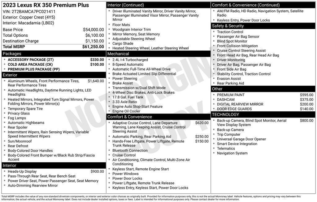 Used 2023 Lexus RX 350 Premium Plus w/ Accessory Package AWD/4WD image 6
