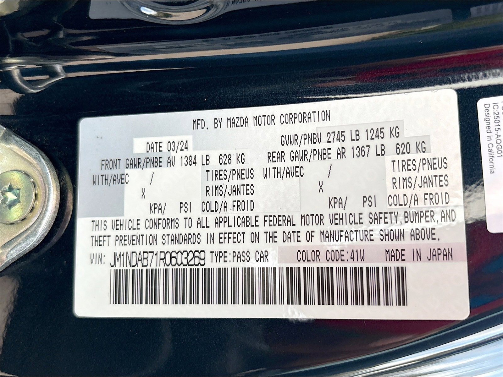 Used 2024 MAZDA MX-5 Miata Sport w/ Weather Package image 30