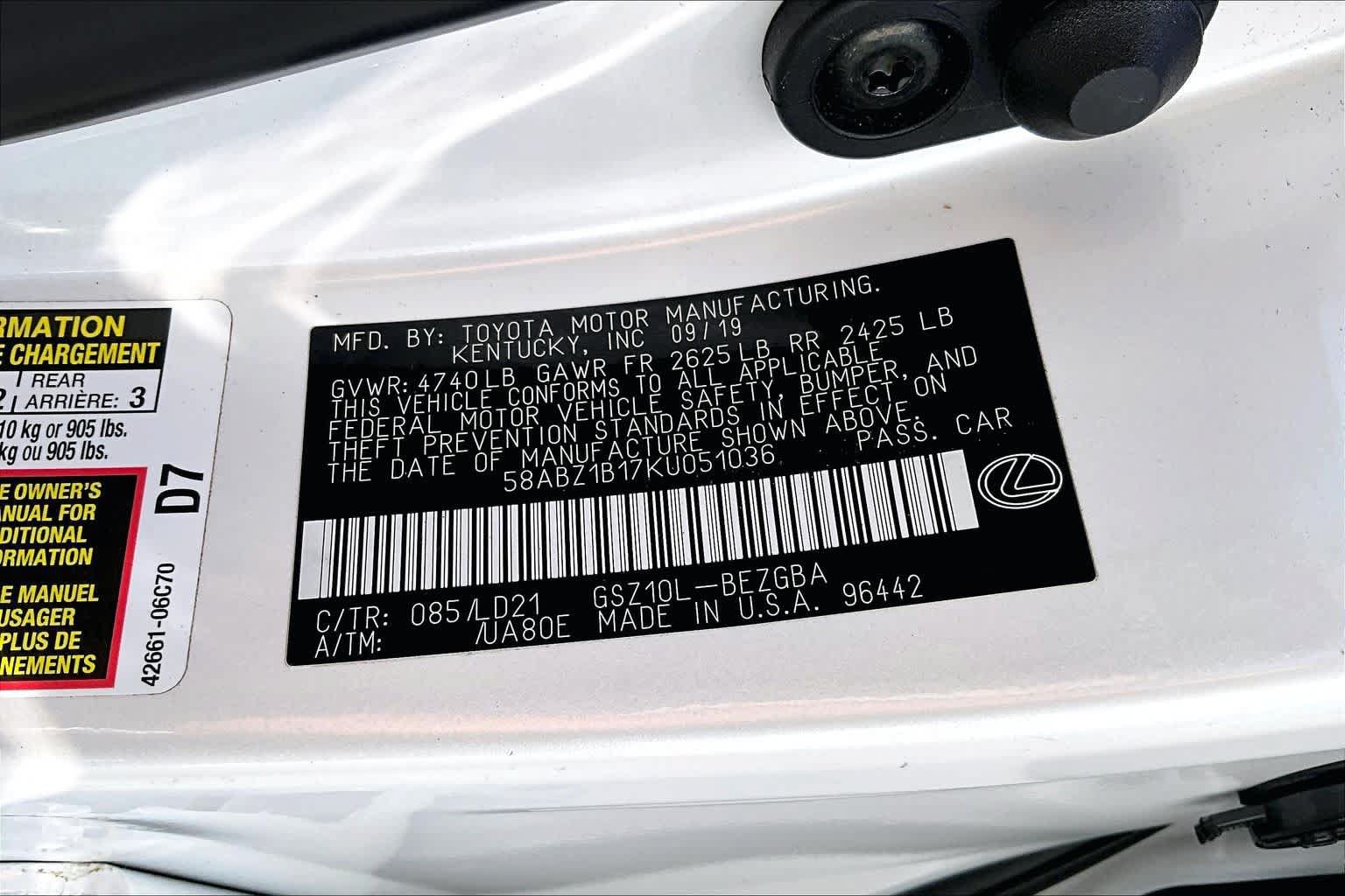 Used 2019 Lexus ES 350 w/ Premium Package FWD image 35