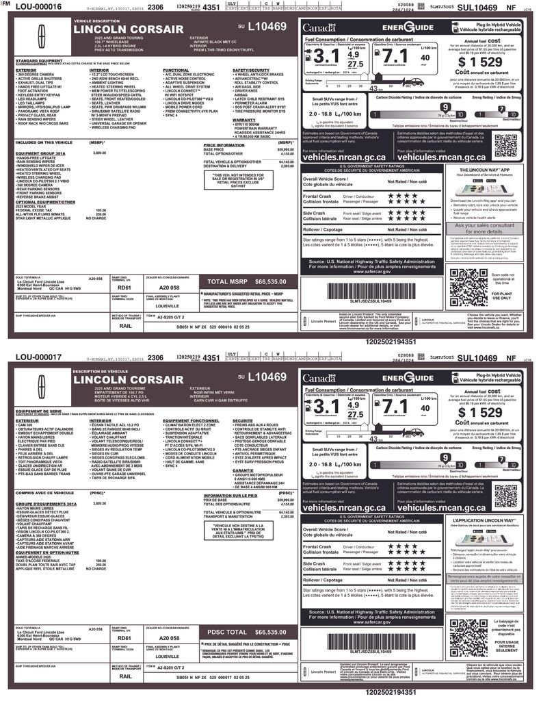 Certified 2025 Lincoln Corsair Grand Touring w/ Equipment Group 301A image 3
