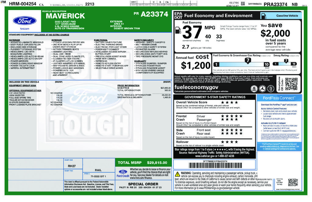 Used 2023 Ford Maverick Lariat FWD image 28