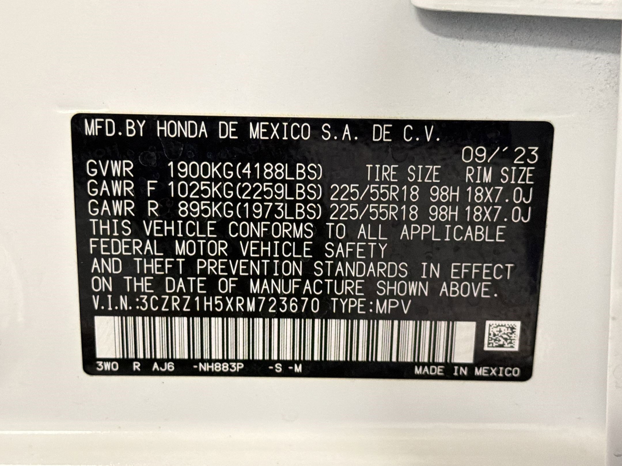 Certified 2024 Honda HR-V Sport image 18