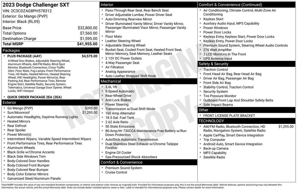 Used 2023 Dodge Challenger SXT w/ Plus Package image 6