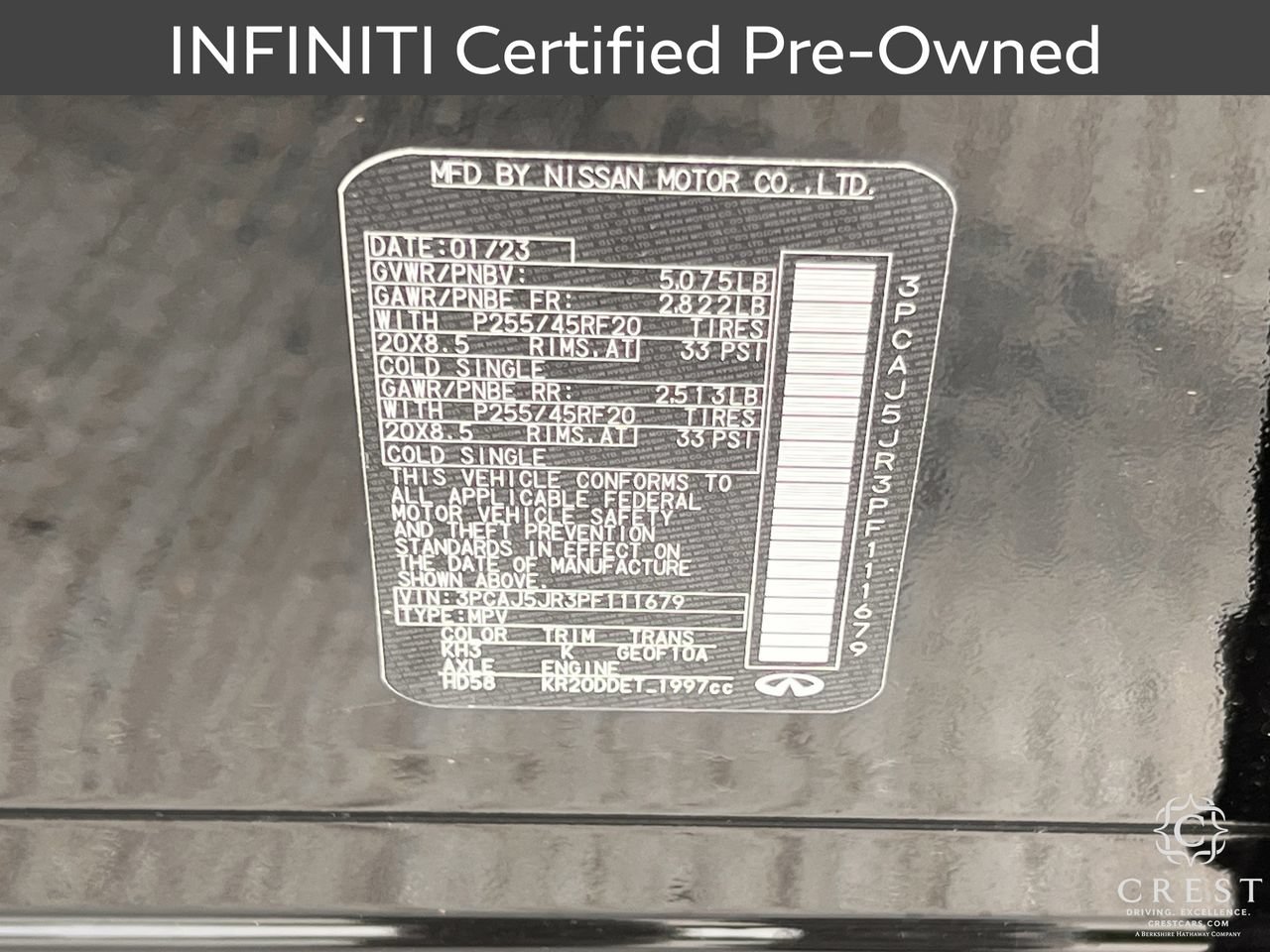 Certified 2023 INFINITI QX55 Luxe w/ Cargo Package AWD/4WD image 32