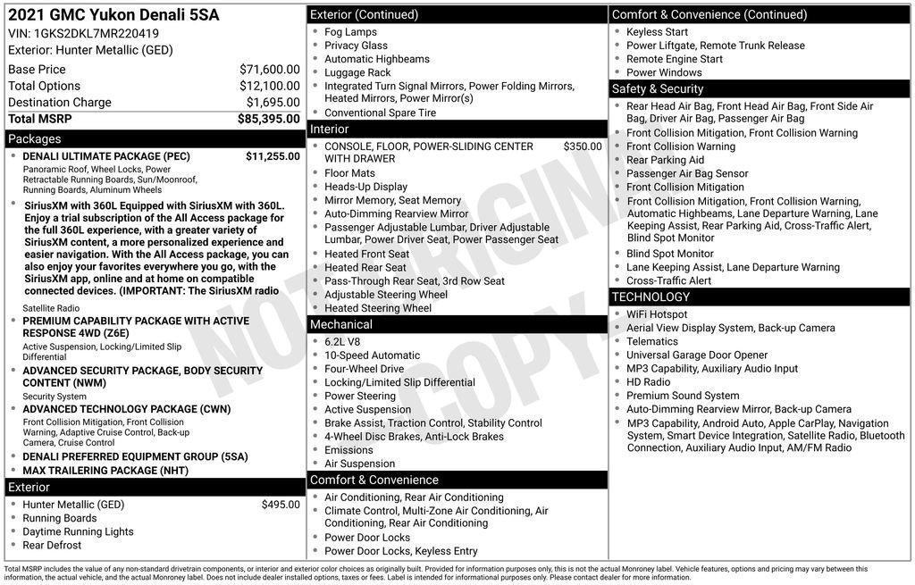 Used 2021 GMC Yukon Denali w/ Denali Ultimate Package AWD/4WD image 20