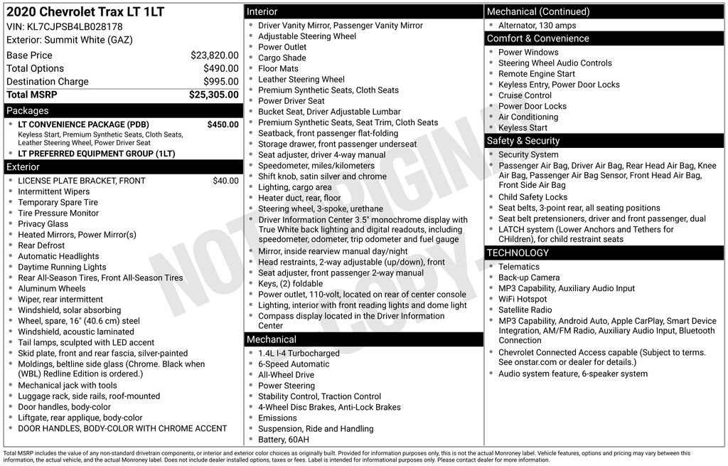 Used 2020 Chevrolet Trax LT w/ LT Convenience Package AWD/4WD image 10