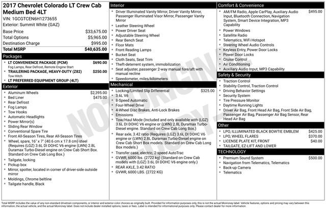 Used 2017 Chevrolet Colorado LT w/ LT Convenience Package AWD/4WD image 29