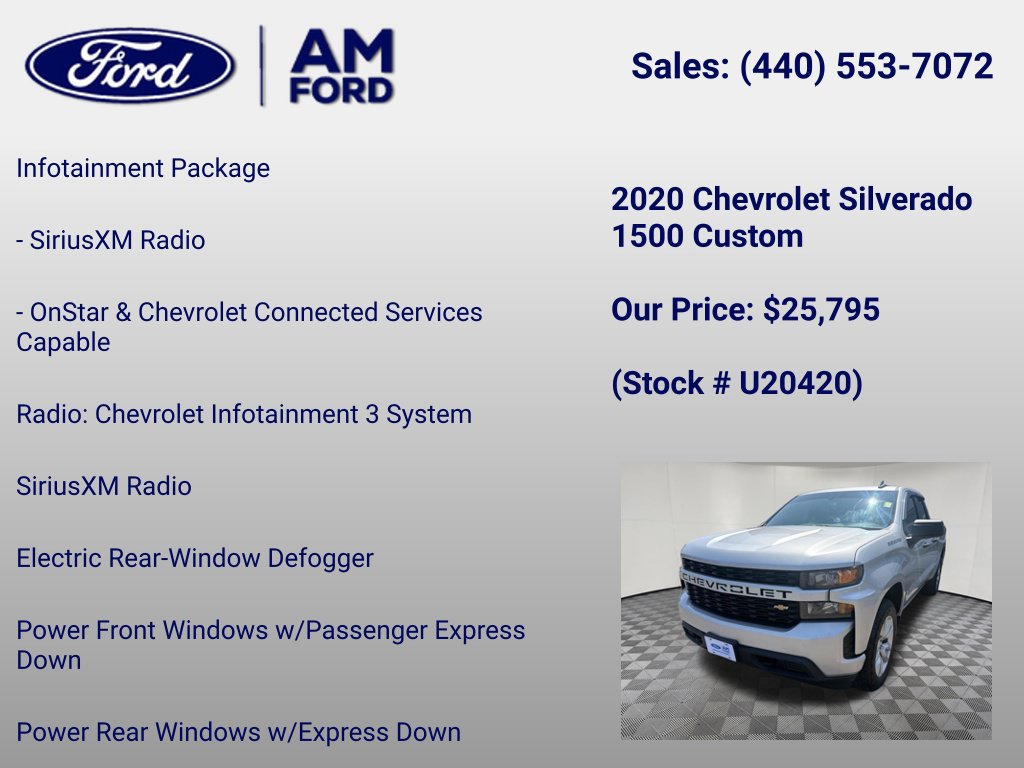 Used 2020 Chevrolet Silverado 1500 Custom w/ Custom Value Package AWD/4WD image 30