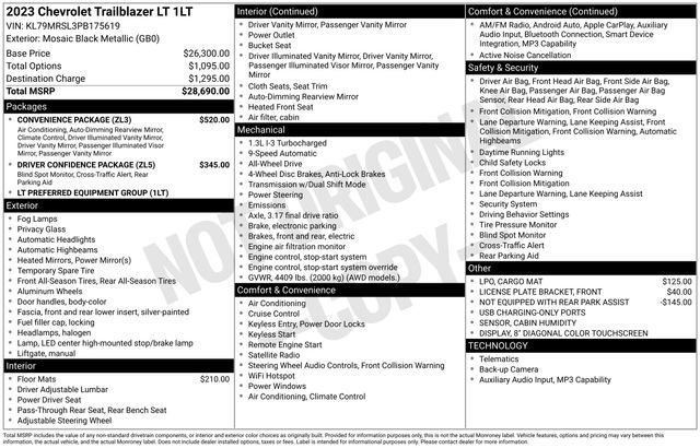 Used 2023 Chevrolet TrailBlazer LT w/ Convenience Package AWD/4WD image 25