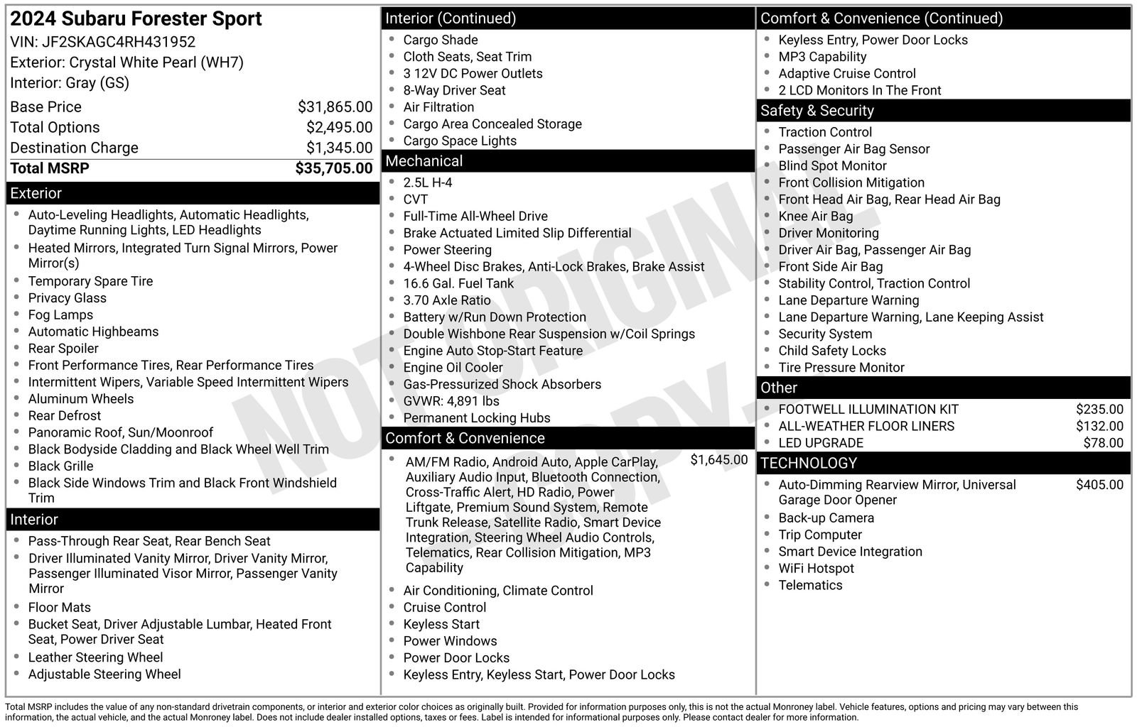 Certified 2024 Subaru Forester Sport AWD/4WD image 32