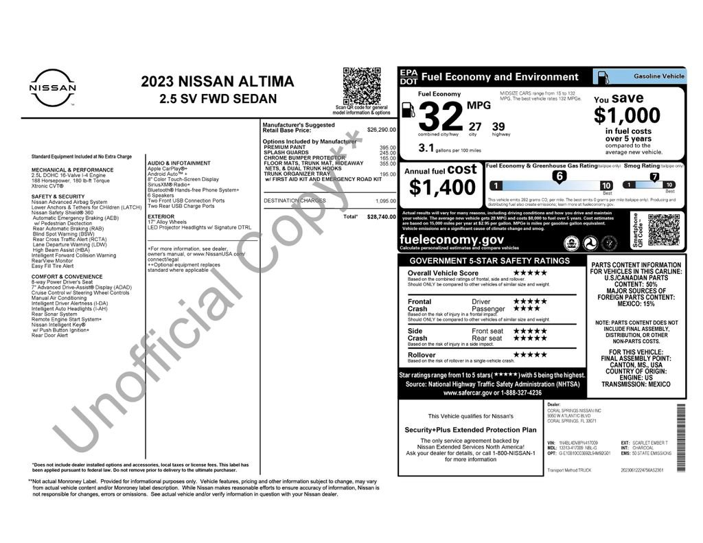 Certified 2023 Nissan Altima 2.5 SV FWD image 7