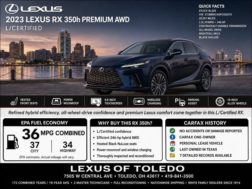 Certified 2023 Lexus RX 350h w/ Accessory Package (K3) AWD/4WD image 3