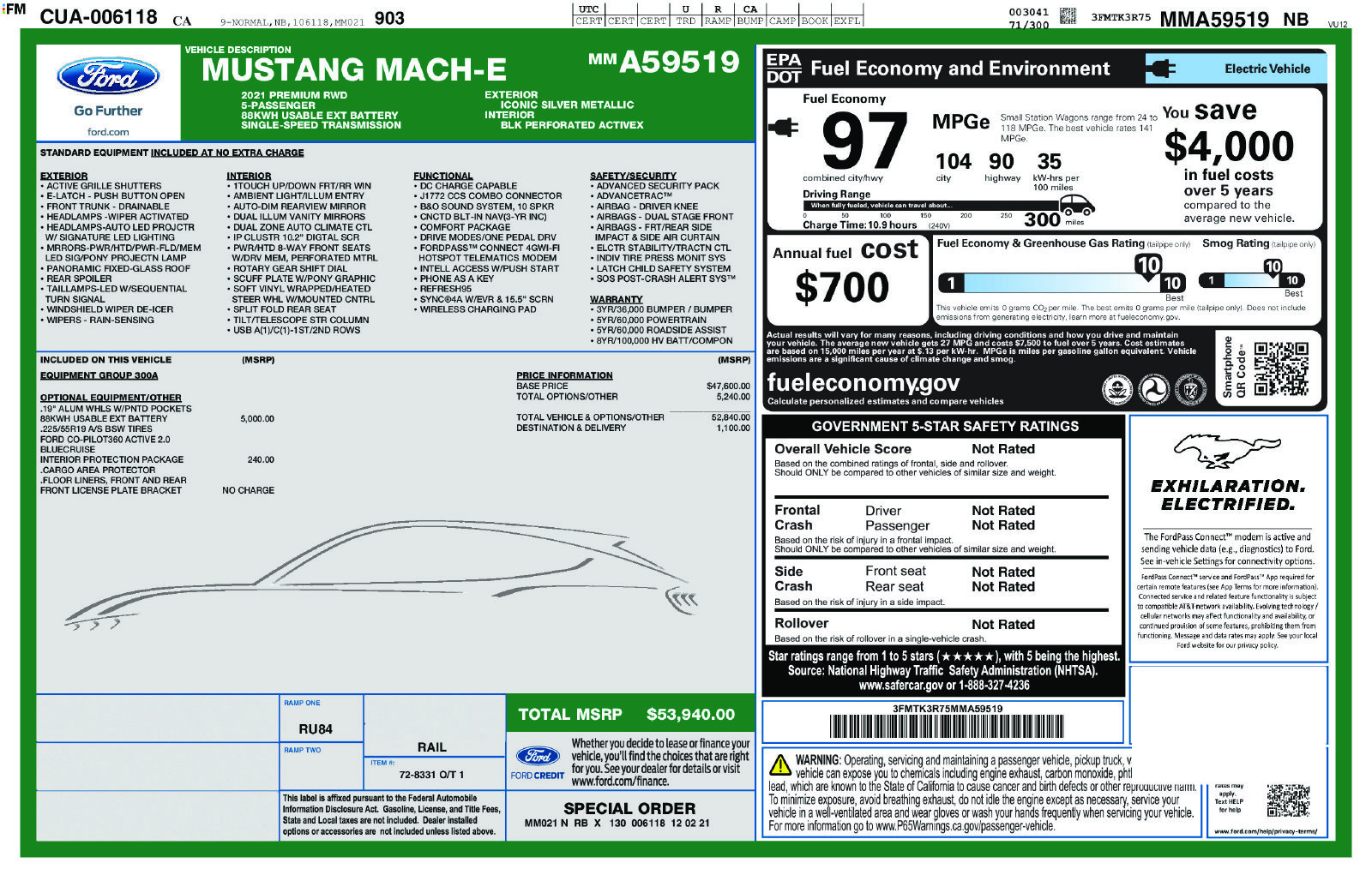 Used 2021 Ford Mustang Mach-E Premium RWD image 15