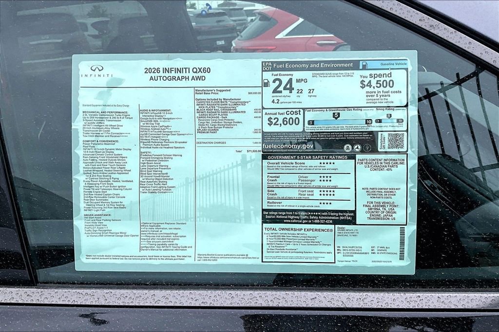New 2026 INFINITI QX60 Autograph w/ Dark Cargo Package image 24
