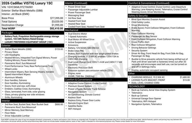 New 2026 Cadillac Vistiq Premium Luxury AWD/4WD image 31