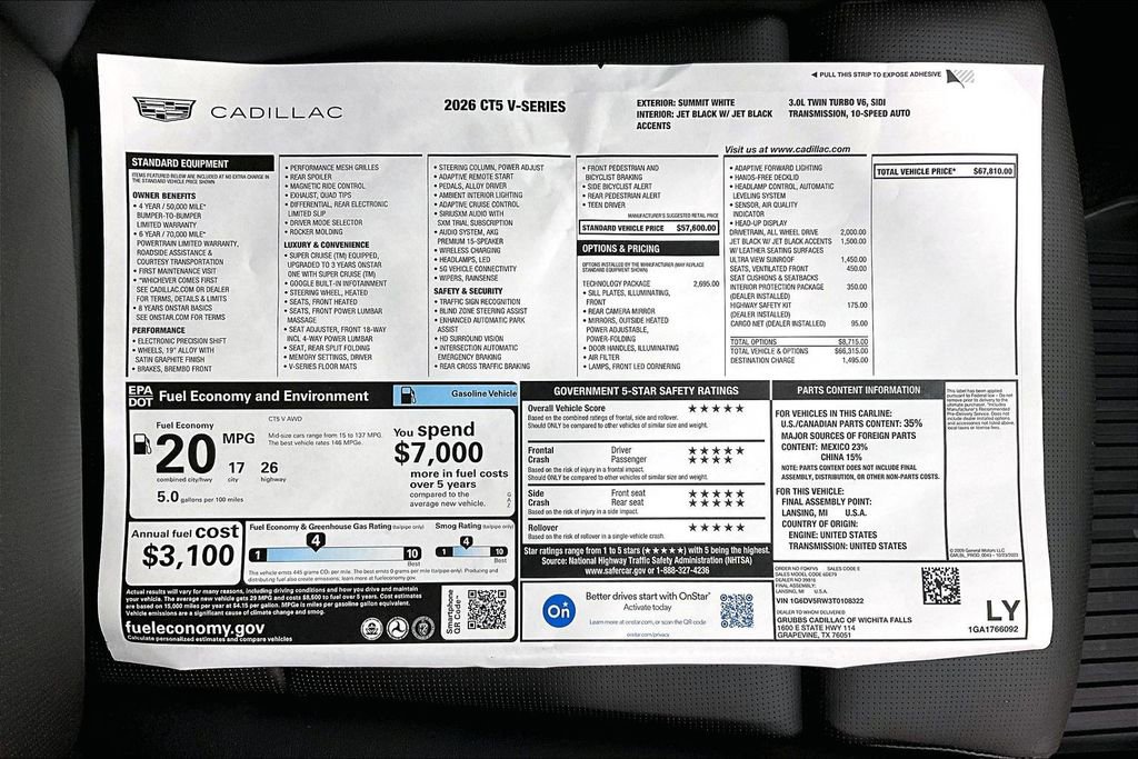 New 2026 Cadillac CT5 V w/ Technology Package image 42