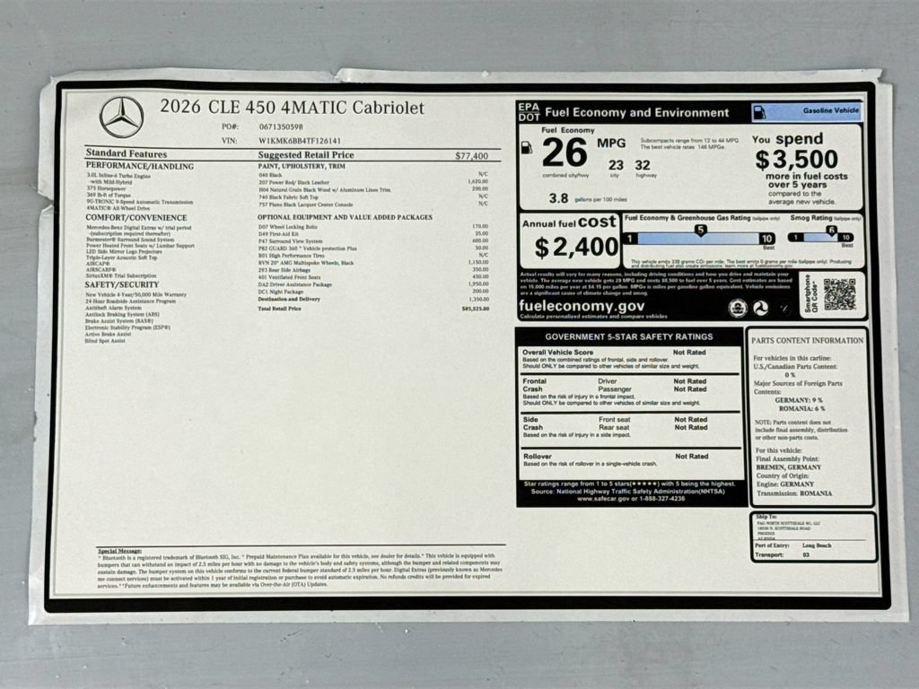 New 2026 Mercedes-Benz CLE 450 4MATIC Cabriolet image 17