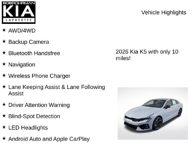 New 2026 Kia K5 GT-Line w/ GT-Line Red Interior Package AWD/4WD image 7